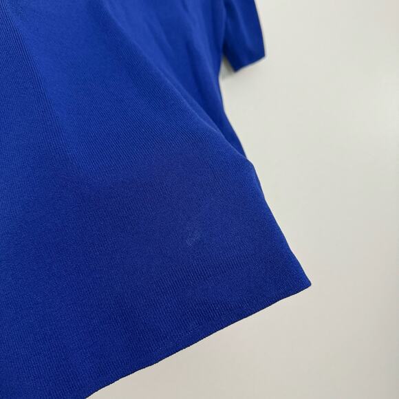 Vintage Draper's & Damons Womens Blue Short Sleeve Blouse Crop Size Medium Top - Picture 3 of 8